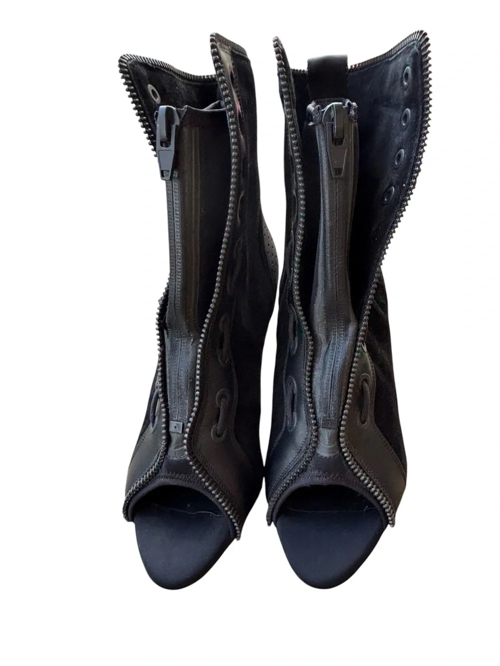 Alexander Wang Black Suede Stiletto Ankle Boots – Size 8.5
